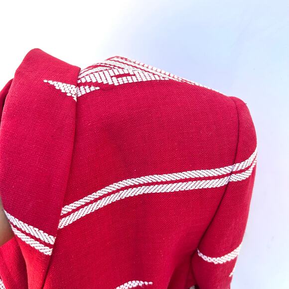 Rare Vintage Richard Tyler Woven Red Bird Statement Jacket Blazer Small 80s - Picture 11 of 12